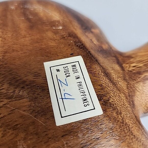 Philippines Hand Carved Leaf Divided 3 Section 2x8x14 Asian Wood Serving Tray - Picture 5 of 5